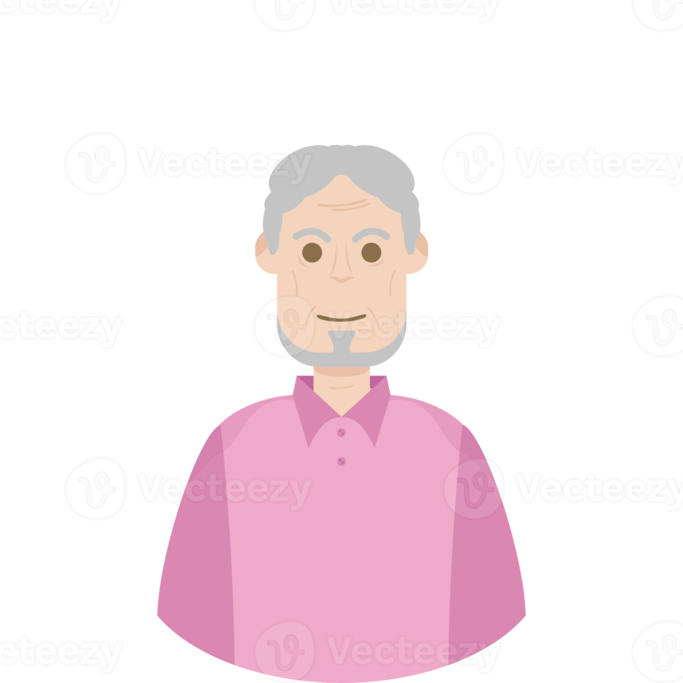 The Elderly Seventies Grandfather Character Face Old Man Smile png