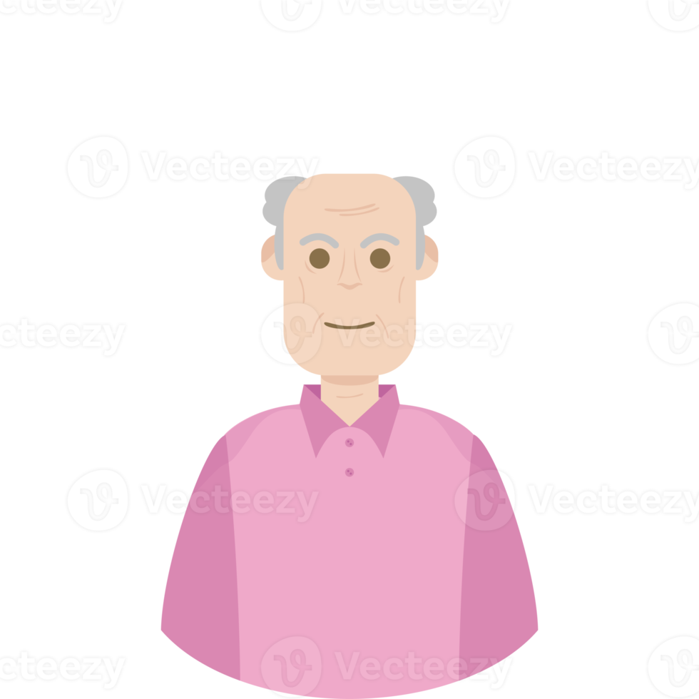 The Elderly Seventies Grandfather Character Face Old Man Smile png