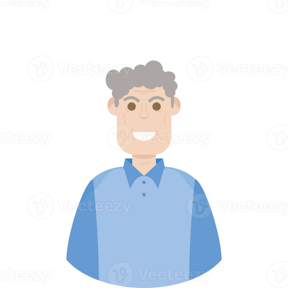 The Elderly Seventies Grandfather Character Face Old Man Smile png