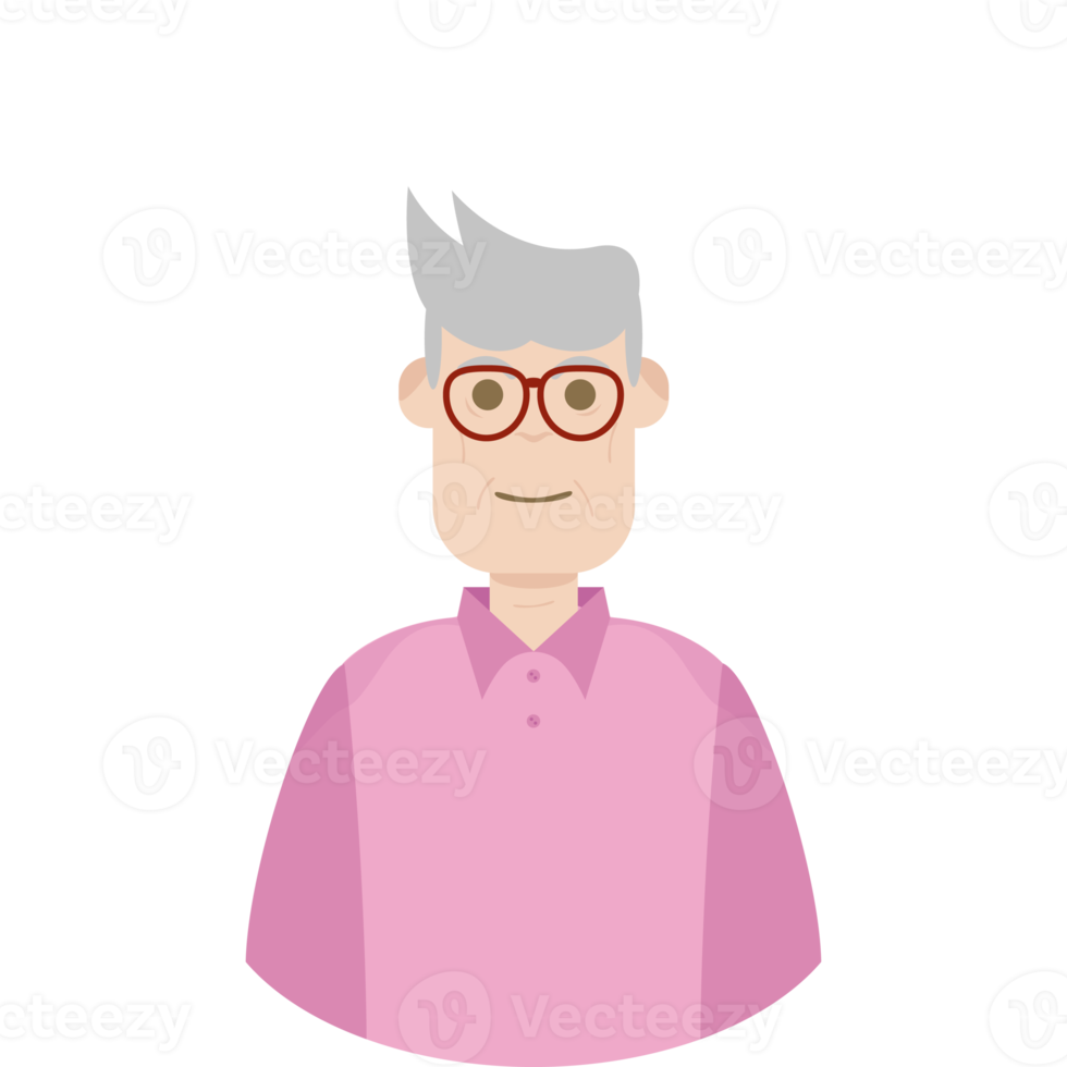 The Elderly Seventies Grandfather Character Face Old Man Smile png