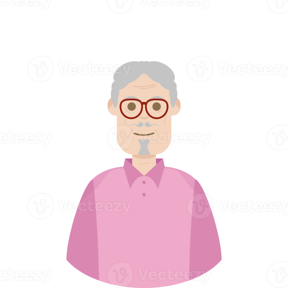 The Elderly Seventies Grandfather Character Face Old Man Smile png