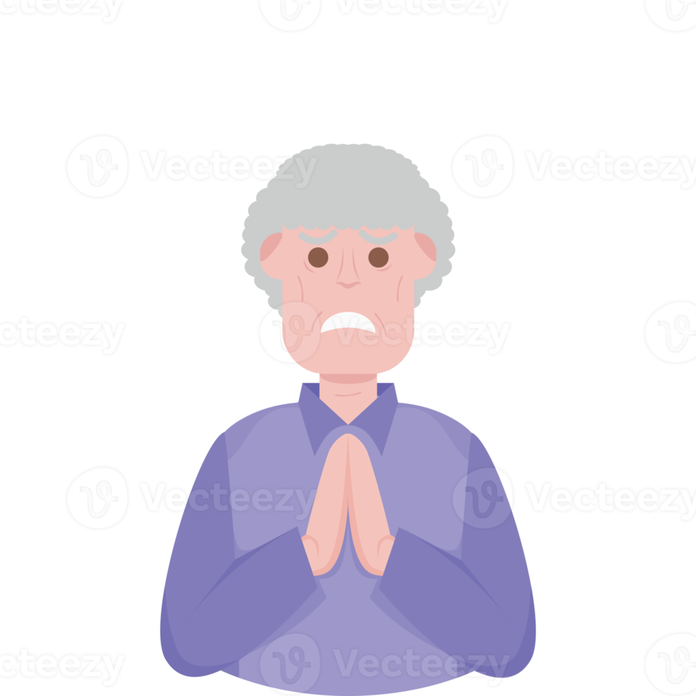 The Elderly Grandfather Lonely Alone Sad Worry Old Man png