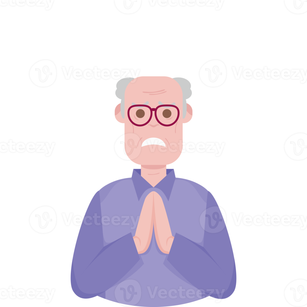 The Elderly Grandfather Lonely Alone Sad Worry Old Man png