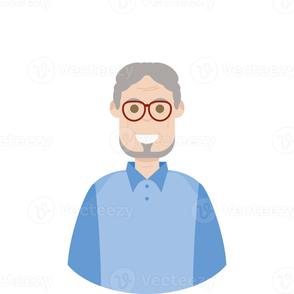 The Elderly Seventies Grandfather Character Face Old Man Smile png