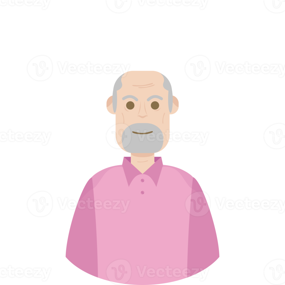 The Elderly Seventies Grandfather Character Face Old Man Smile png