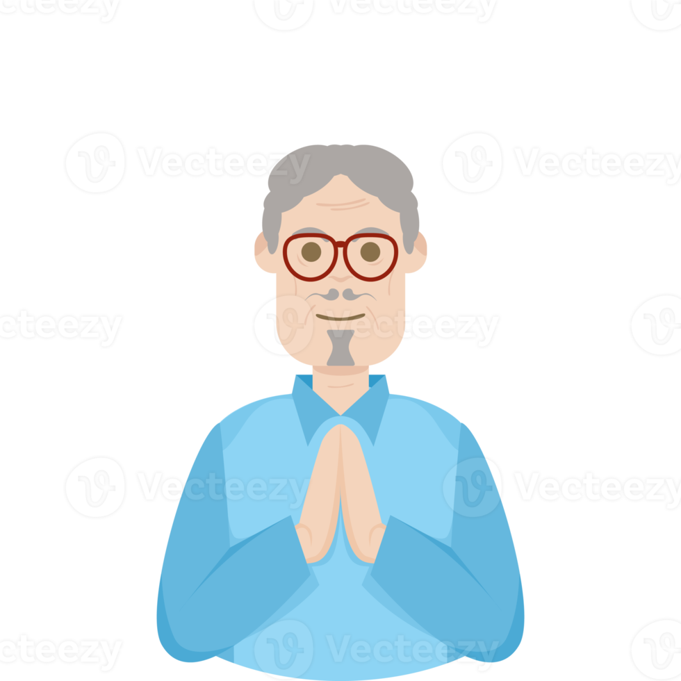 The Elderly Seventies Grandfather Character Face Old Man Smile png