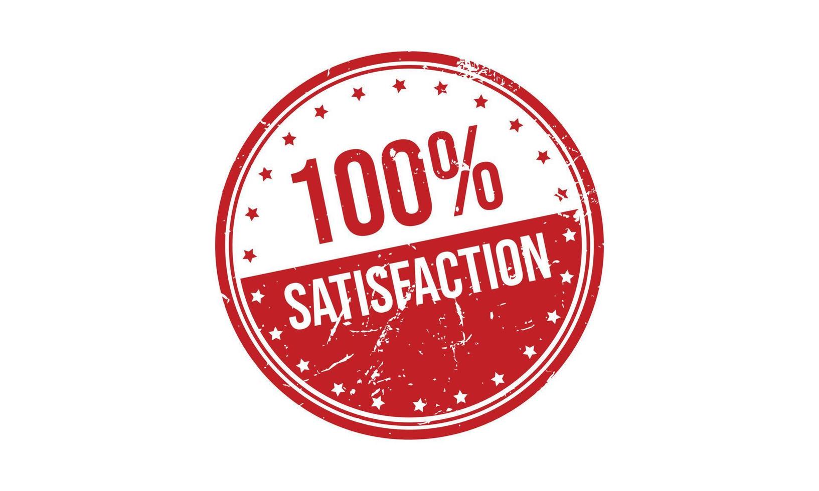 100 Percent Satisfaction Rubber Stamp vector