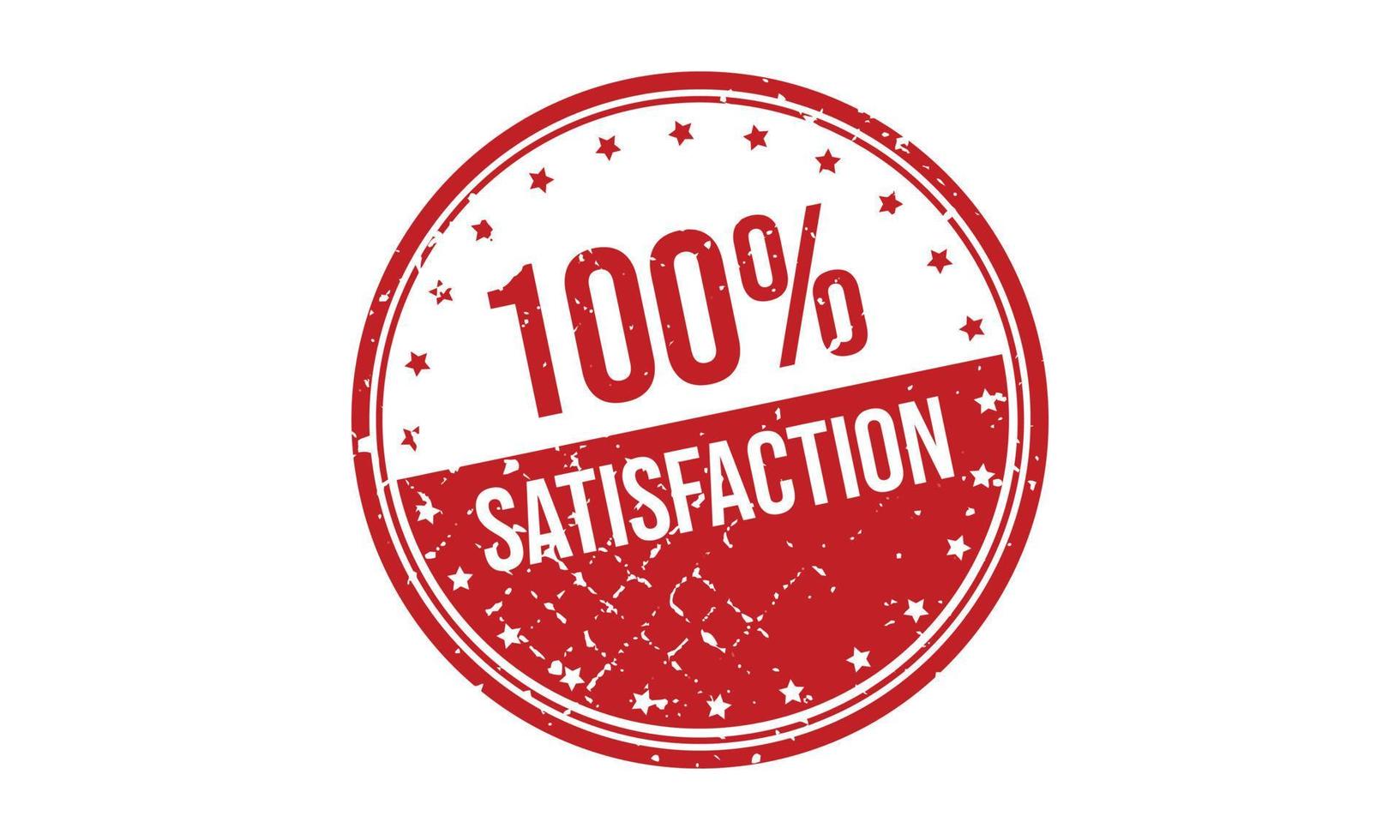 100 Percent Satisfaction Rubber Stamp vector