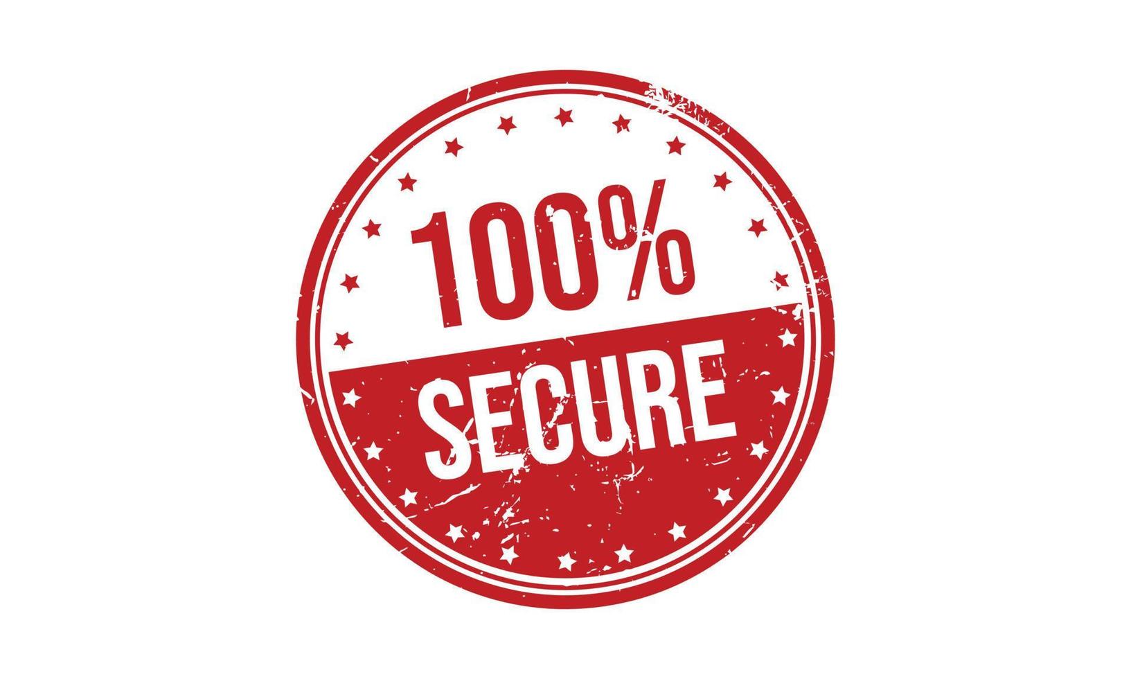 100 Percent Secure Rubber Stamp vector