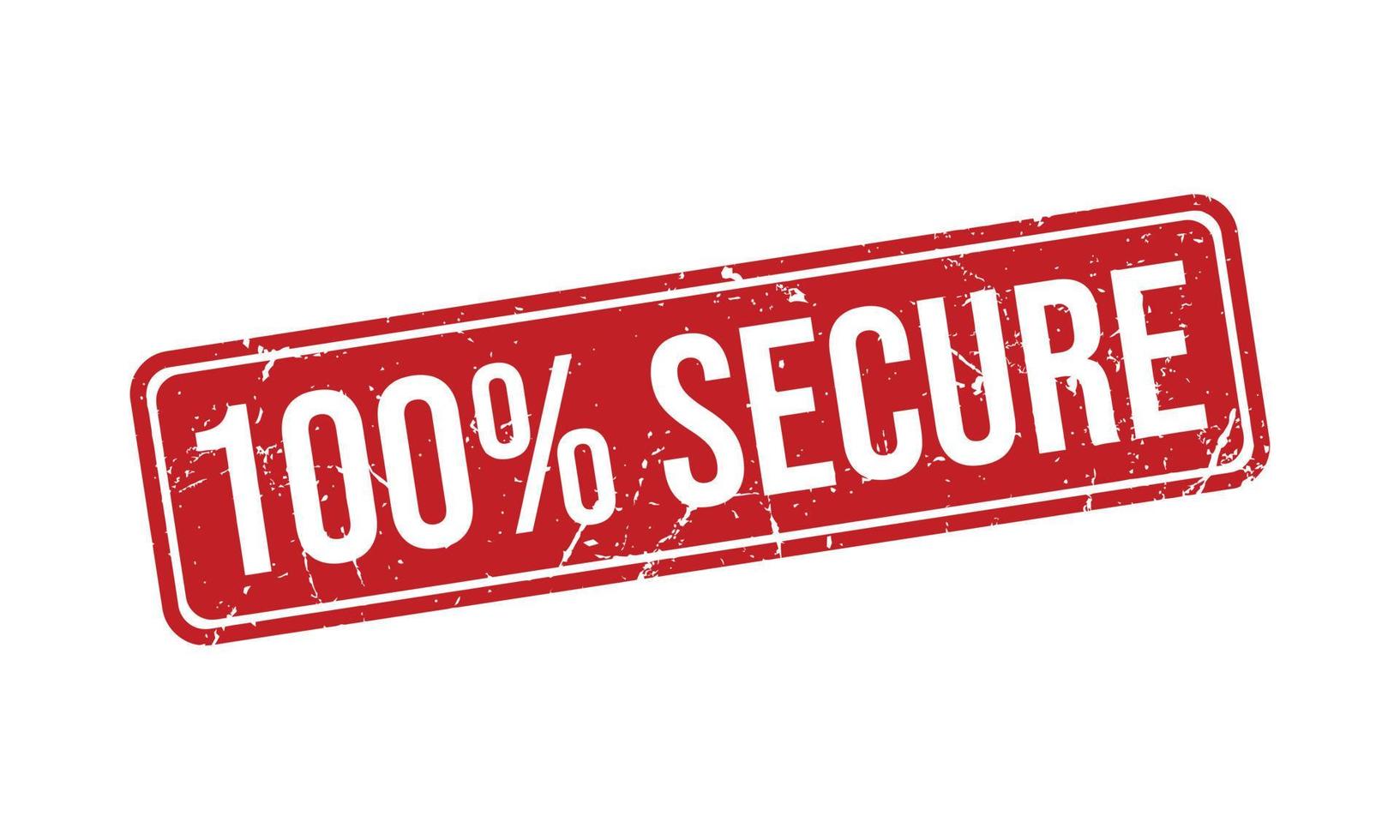 100 Percent Secure Rubber Stamp vector