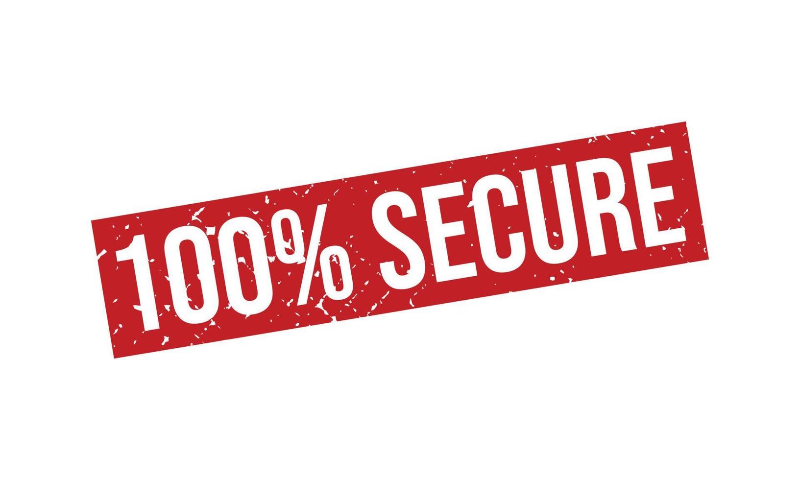 100 Percent Secure Rubber Stamp vector