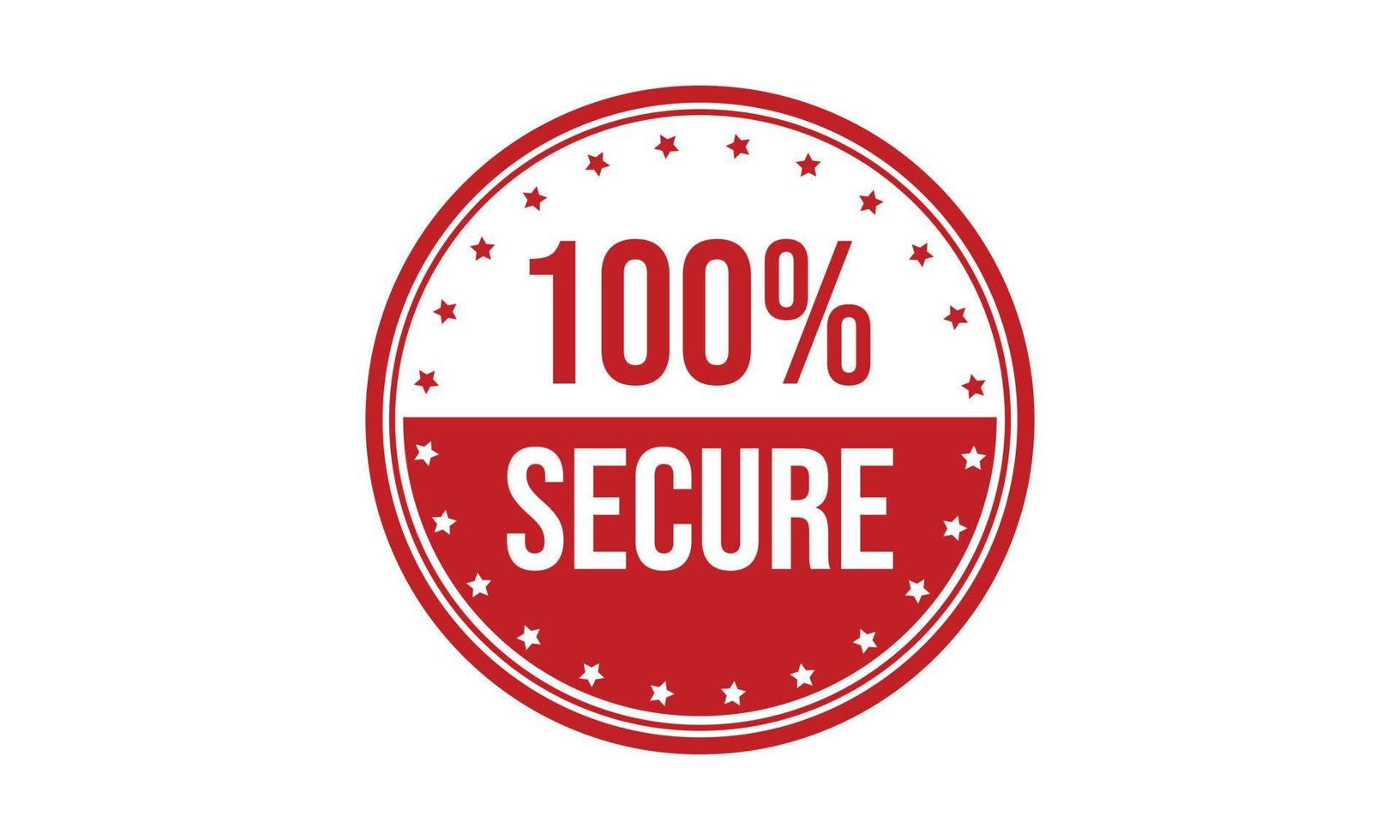 100 Percent Secure Rubber Stamp vector