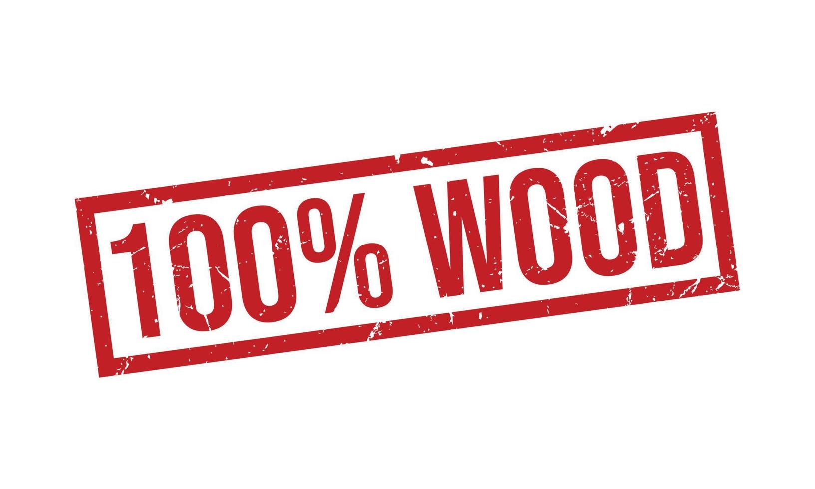 100 Percent Wood Rubber Stamp vector