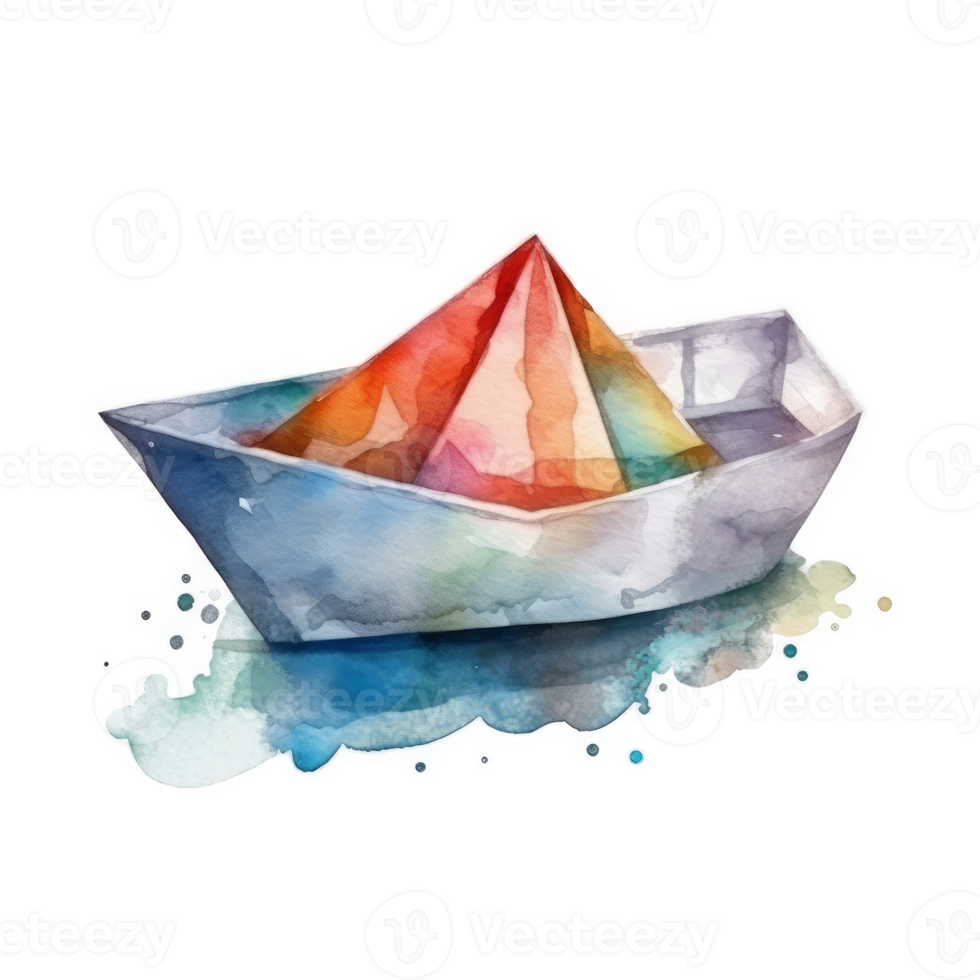 Watercolor boat cutout png