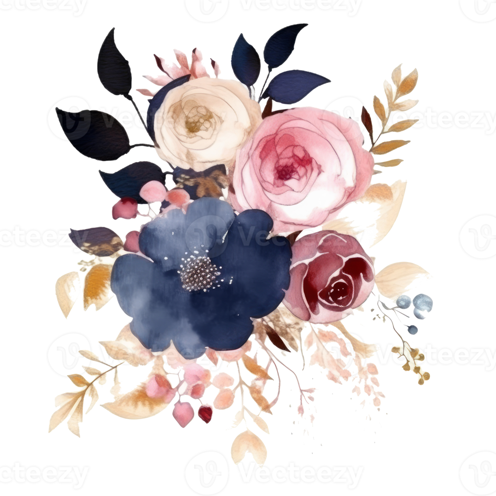 Watercolor flower element png