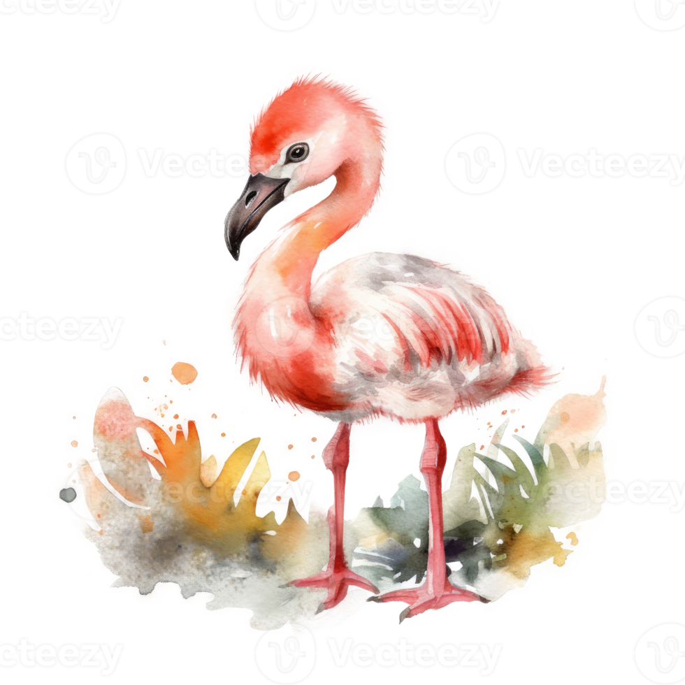 Rosa Aquarell Flamingo png