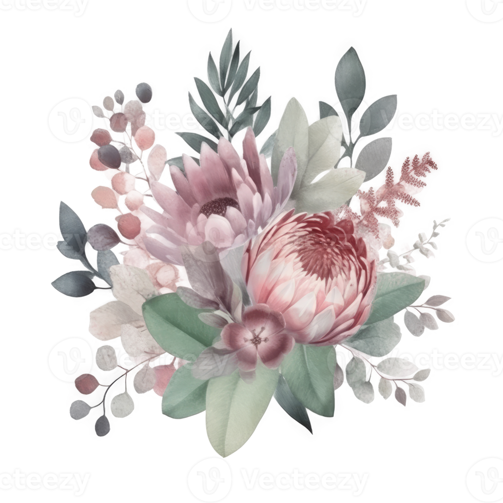 Watercolor flower isolated. png