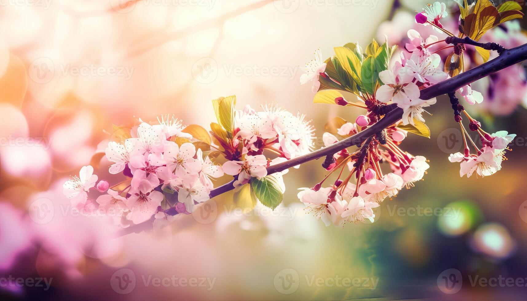 nature background with spring blooming flowers. photo