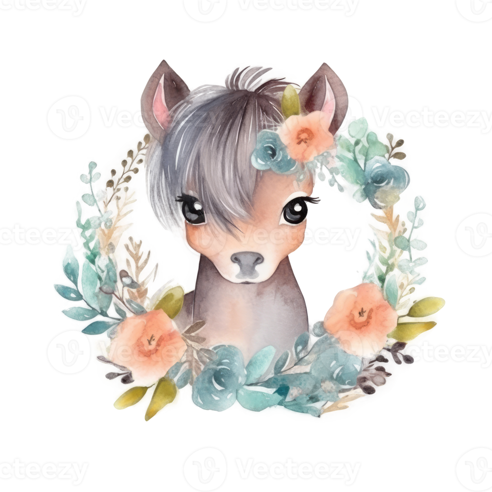 süß Aquarell Pony png