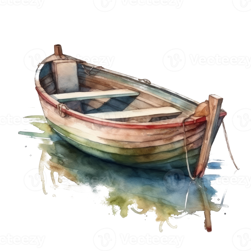 aquarelle bateau coupé png