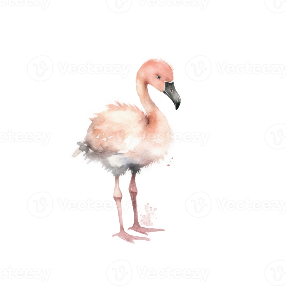 Rosa Aquarell Flamingo png