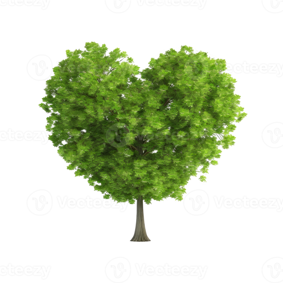 Green heart shape tree. png