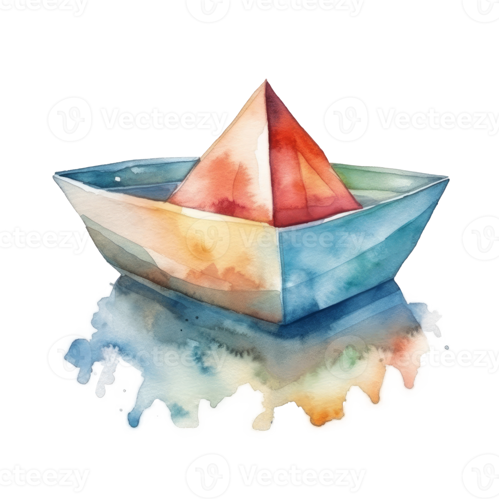 Watercolor boat cutout png