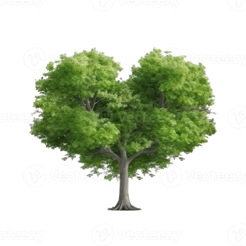 vert cœur forme arbre. png