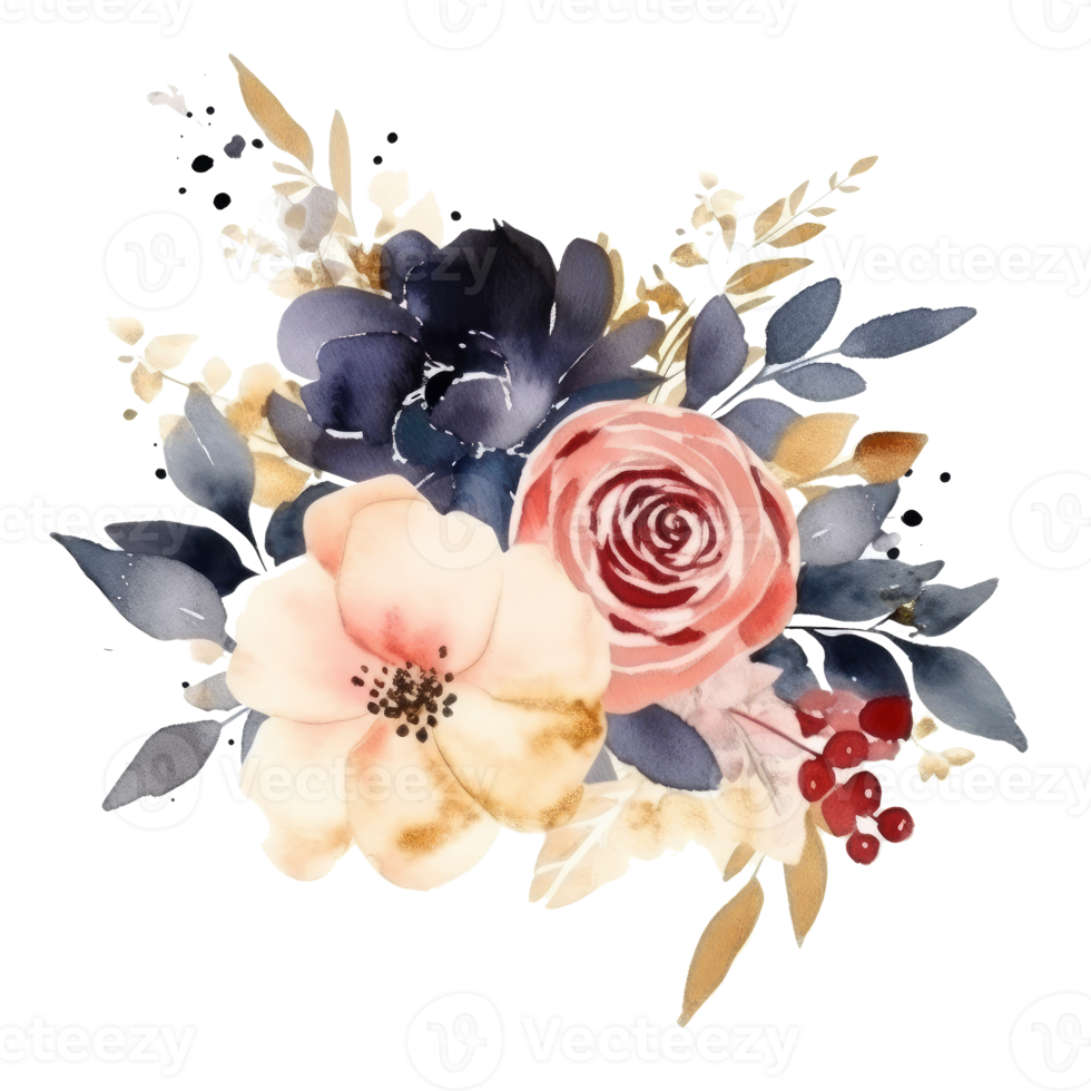 Watercolor flower element png