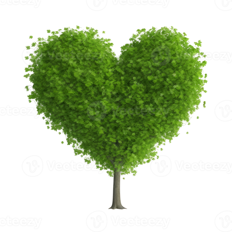 Green heart shape tree. png