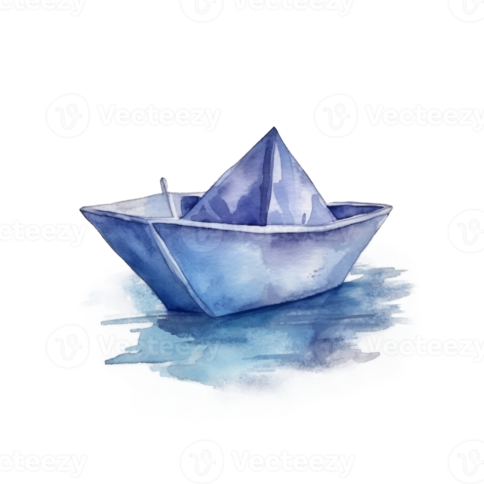 Watercolor boat cutout png