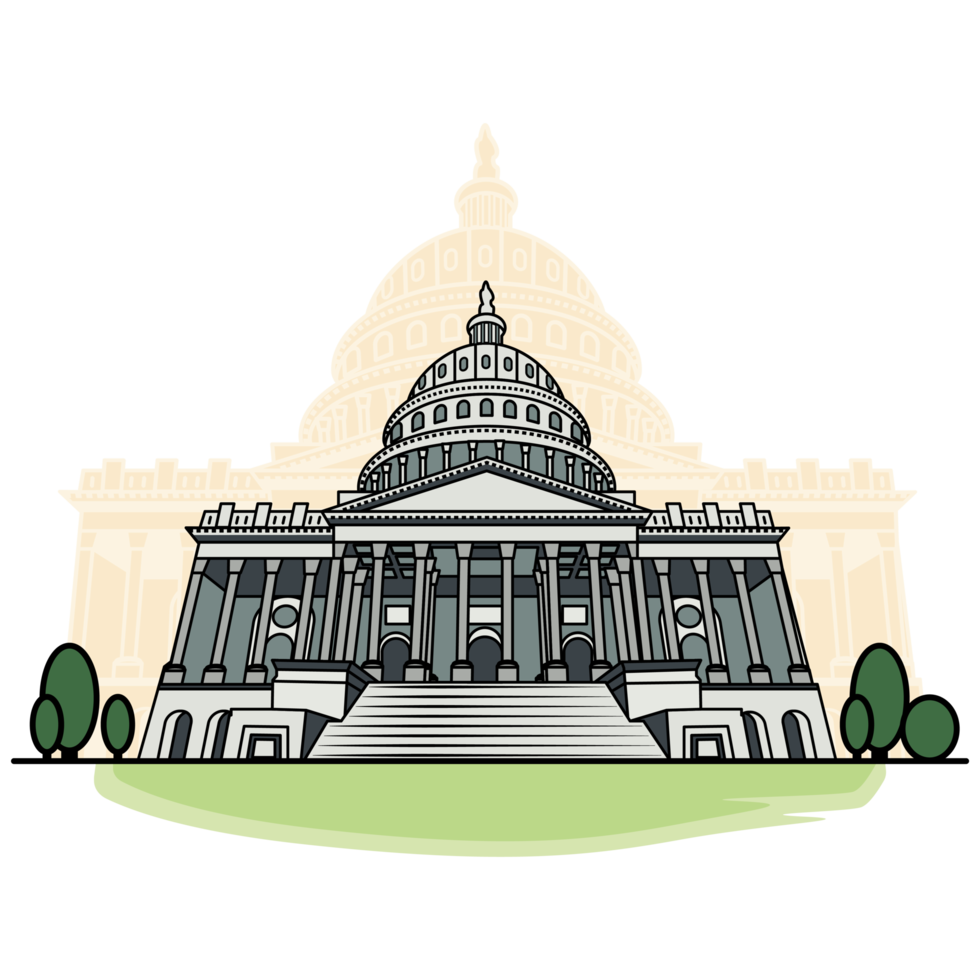 3D illustration UNITED STATE CAPITOL. it's suitalbe for mockup product etc. png