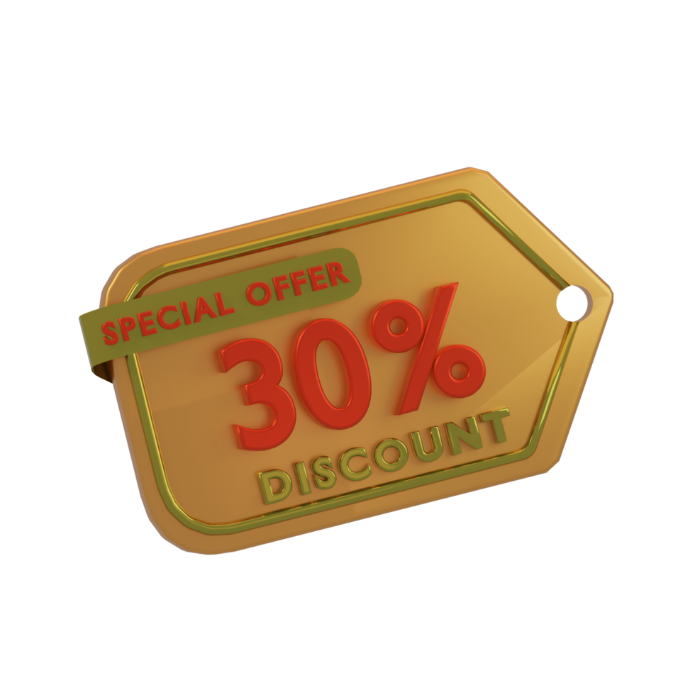 icon discount 3d render with orange color png