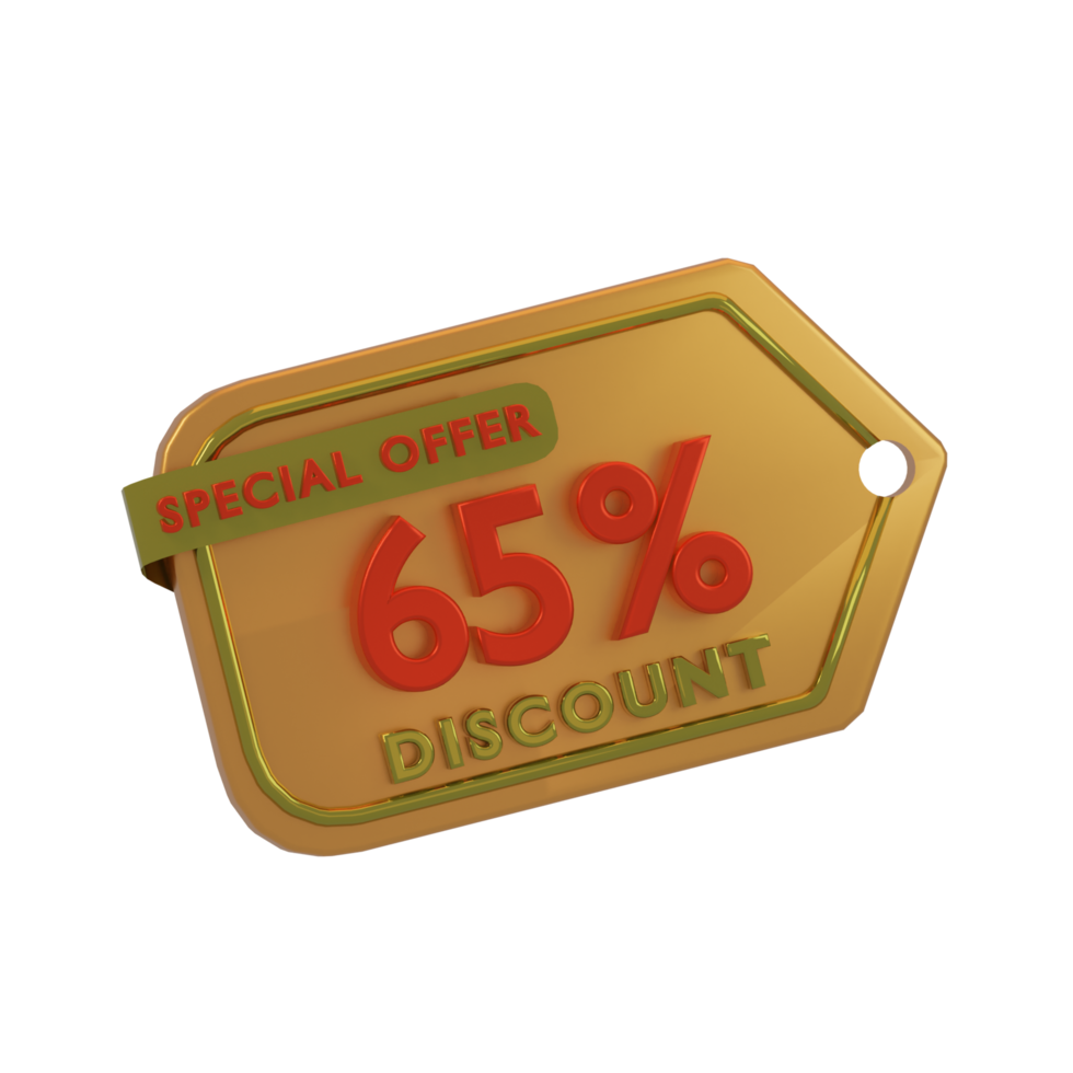 icon discount 3d render with orange color png