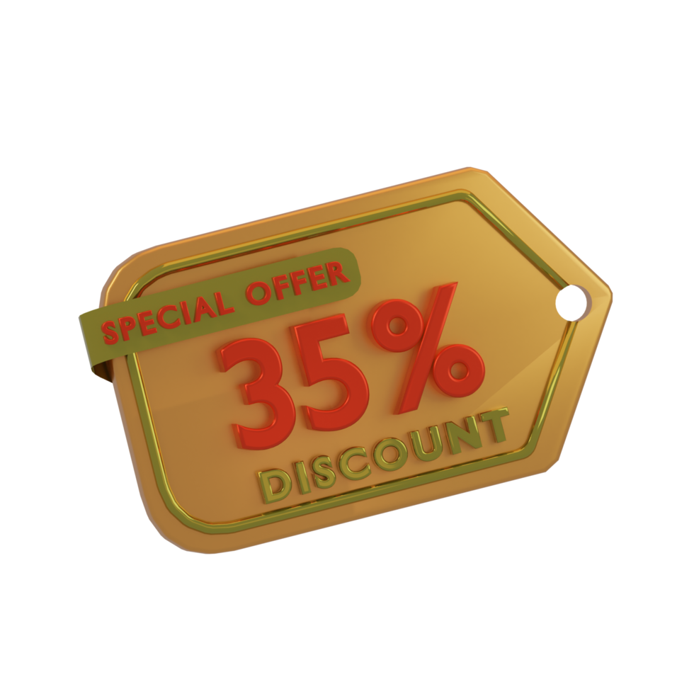 icon discount 3d render with orange color png