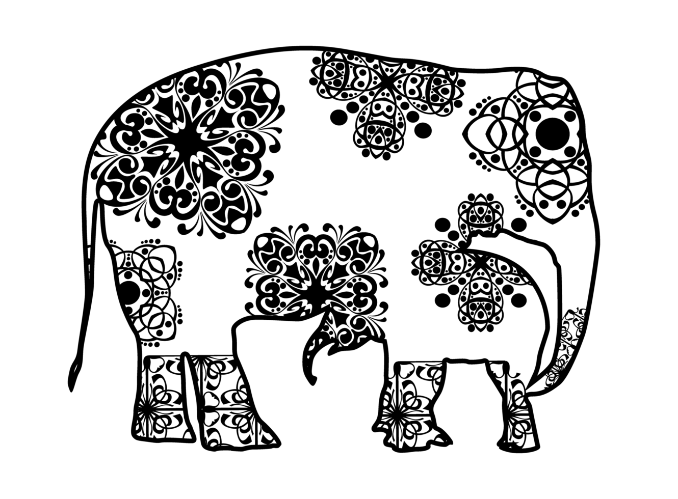 l'éléphant mandala ornement png