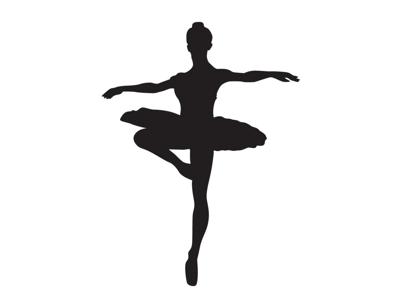 Silhouette of a Ballet Dancing Woman png
