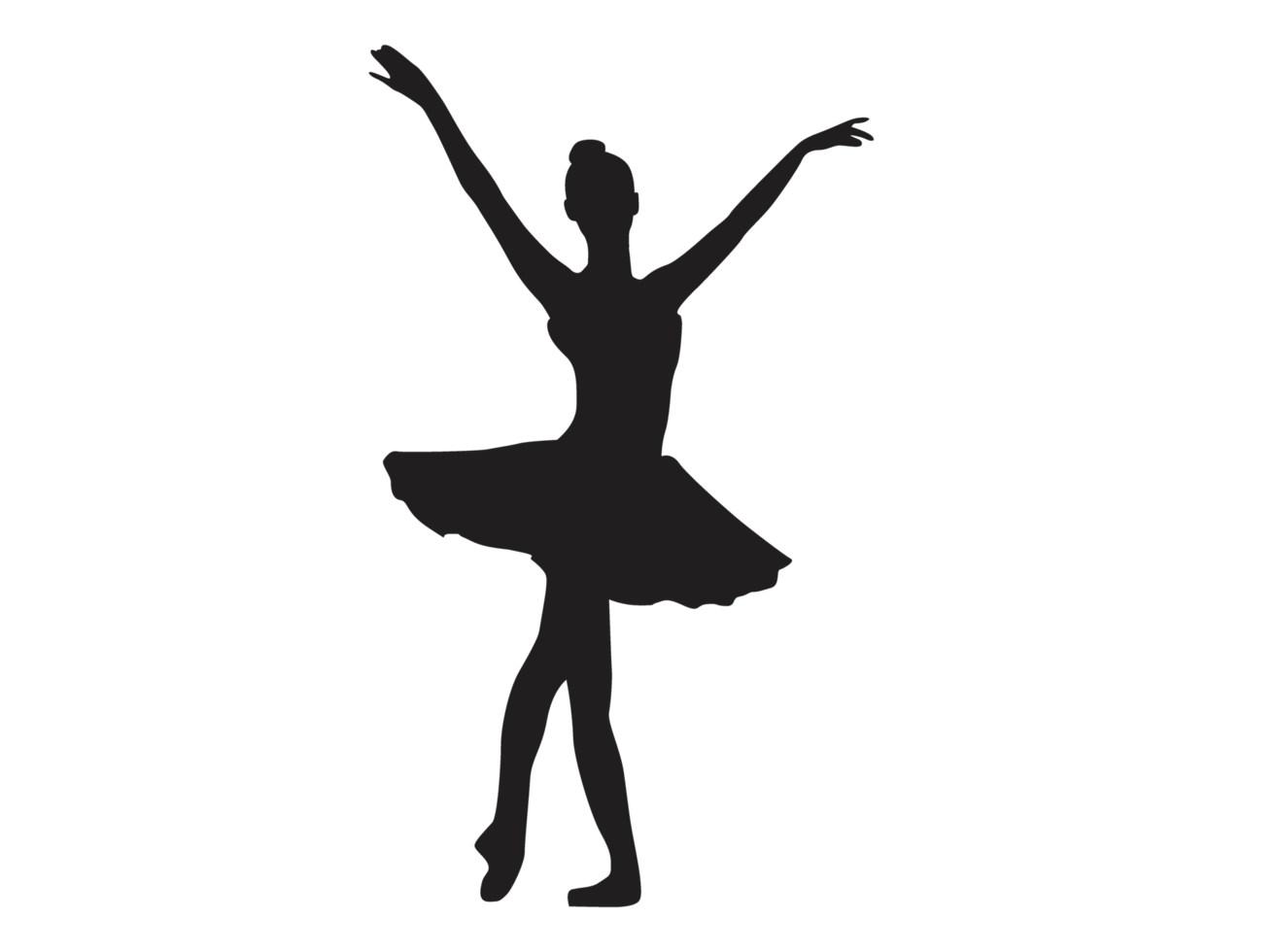 Silhouette of a Ballet Dancing Woman png