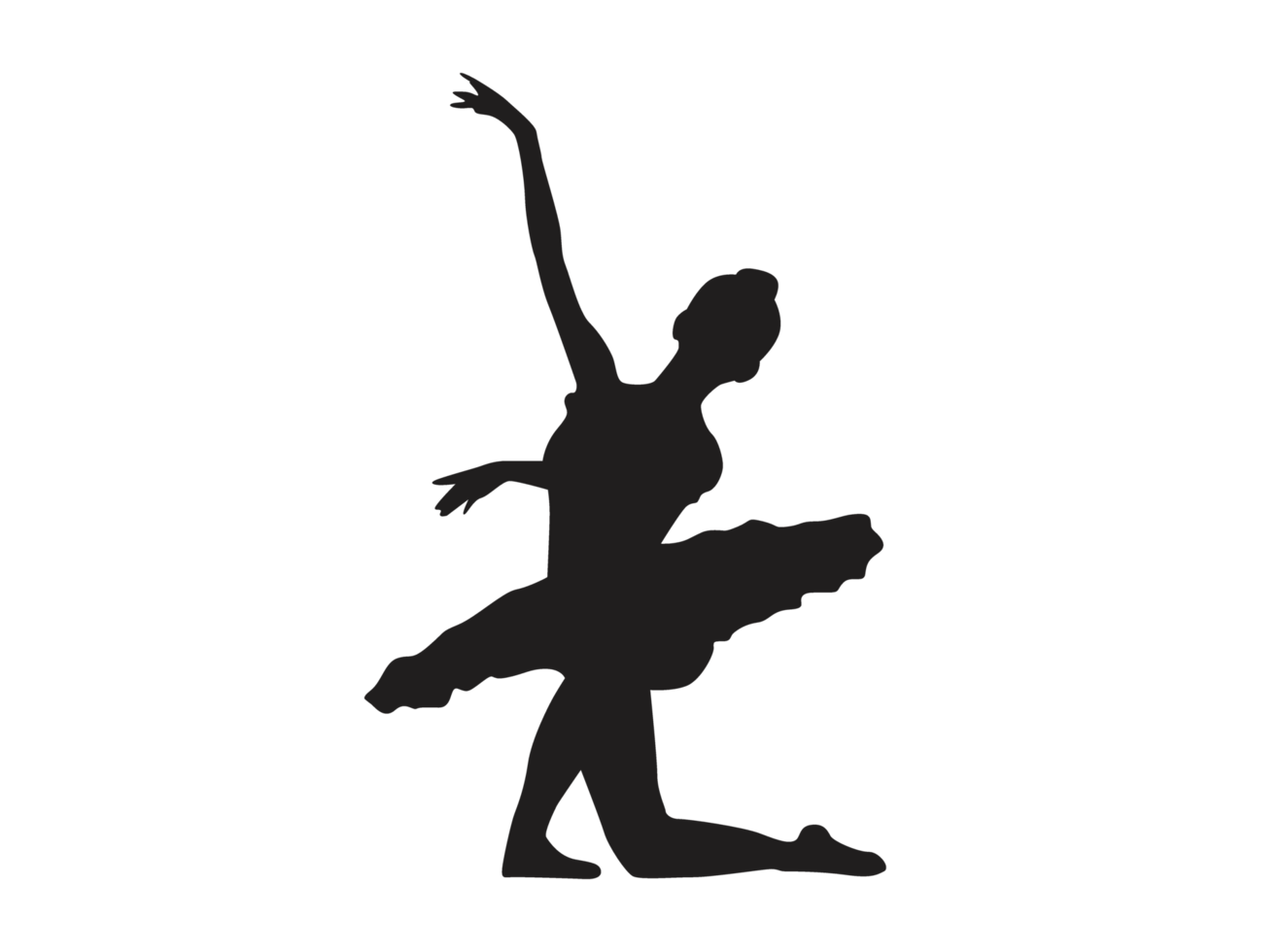 silhouette de une ballet dansant femme png