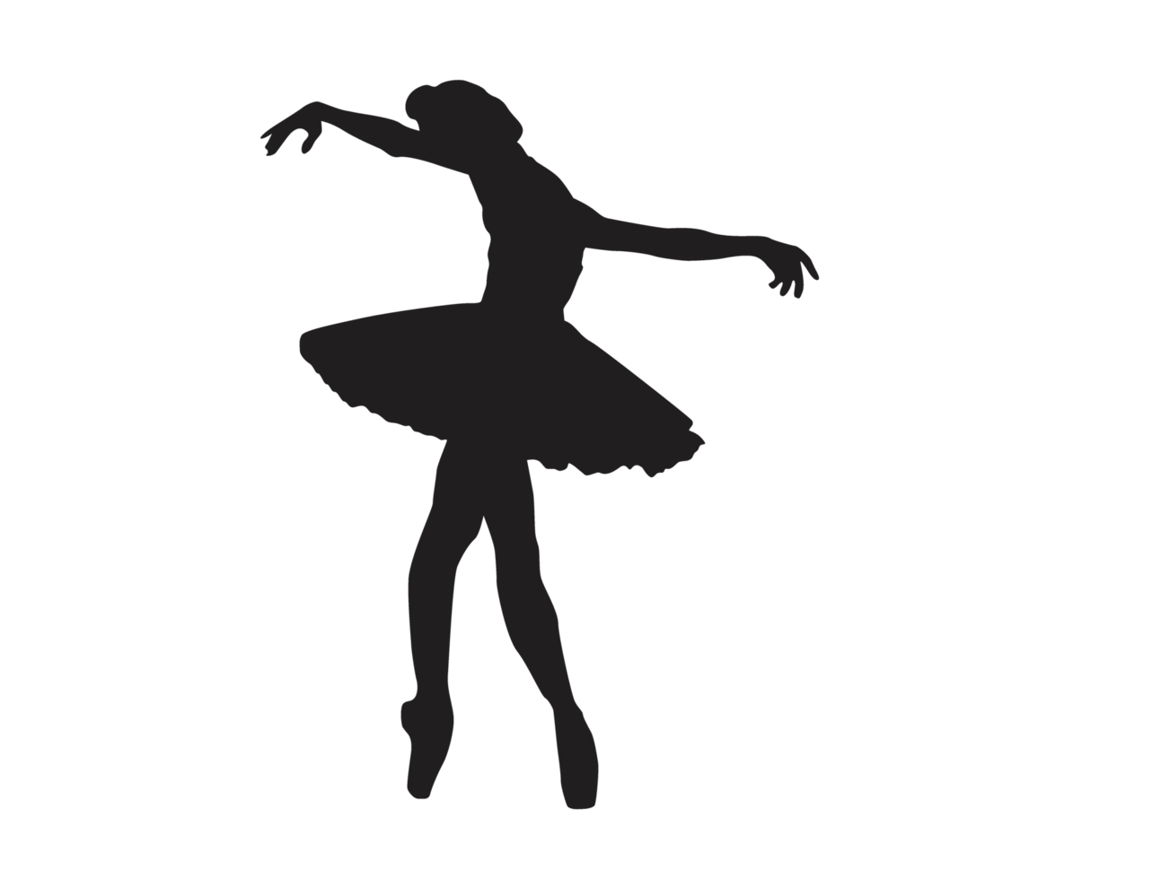 Silhouette of a Ballet Dancing Woman png