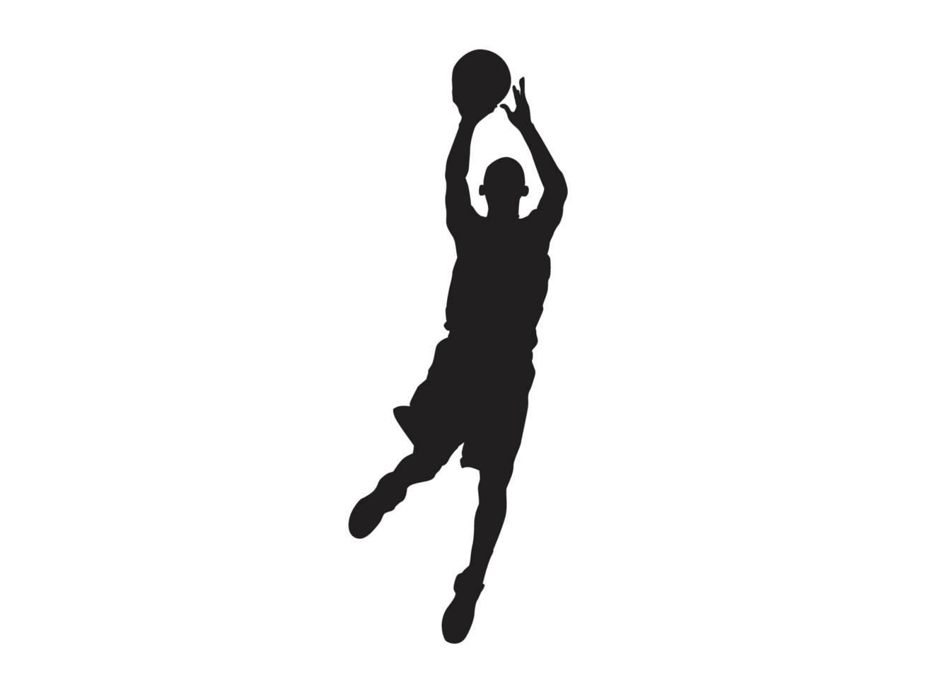 silhouette de une basketball joueur porter une basketball png