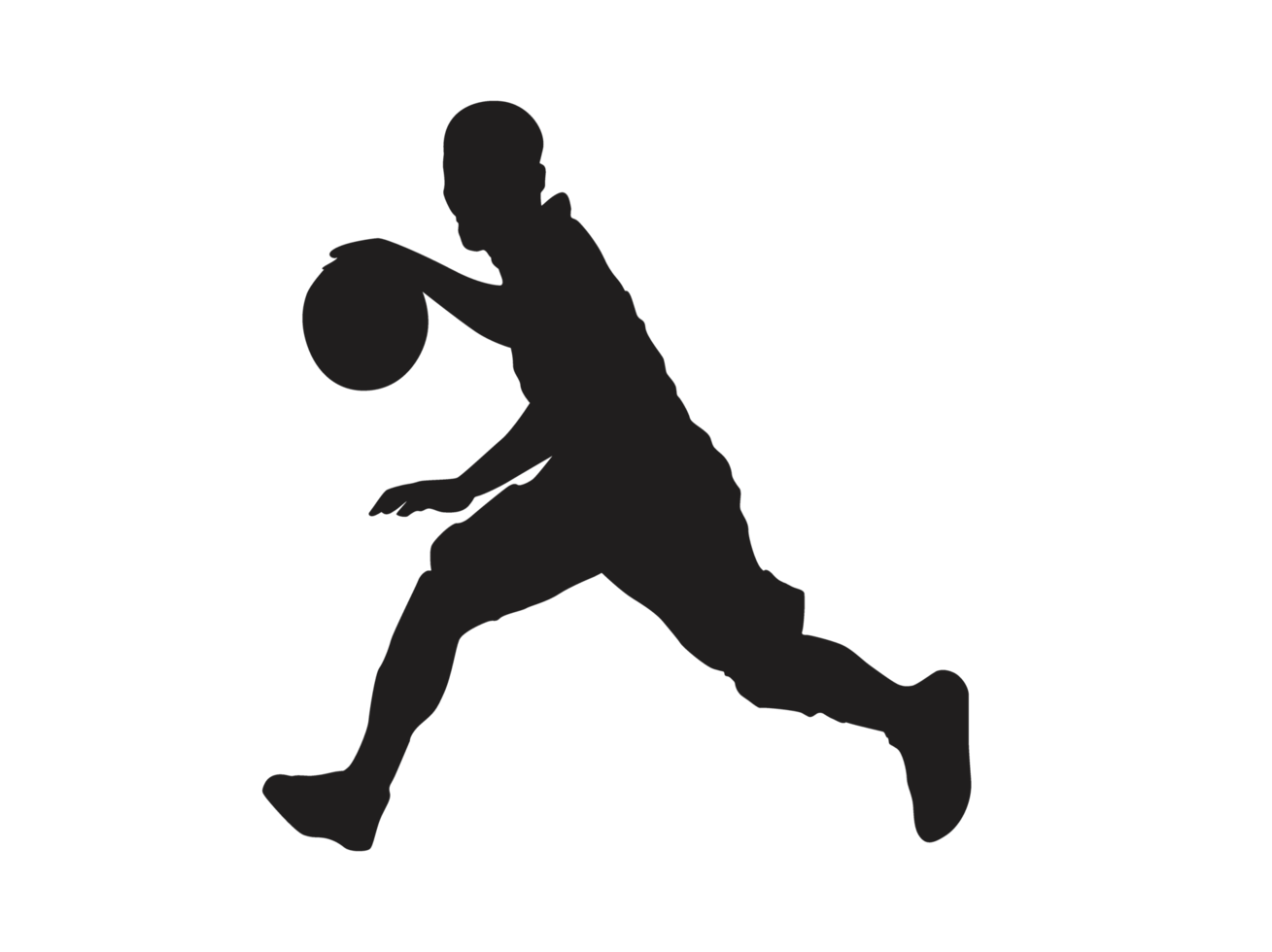 Silhouette Of A Basketball Player Carrying A Basketball png