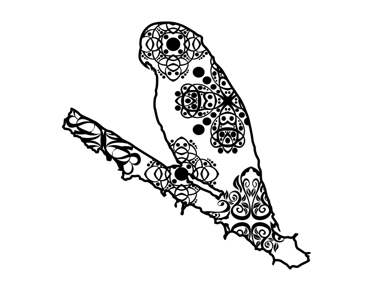 Parrot Bird Mandala Ornament png