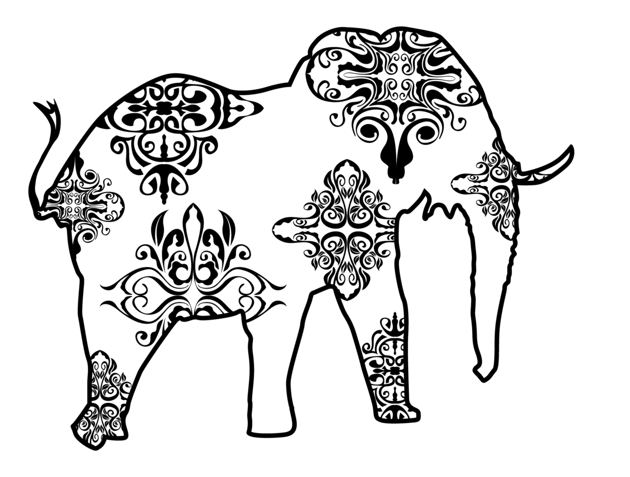 elefant mandala prydnad png