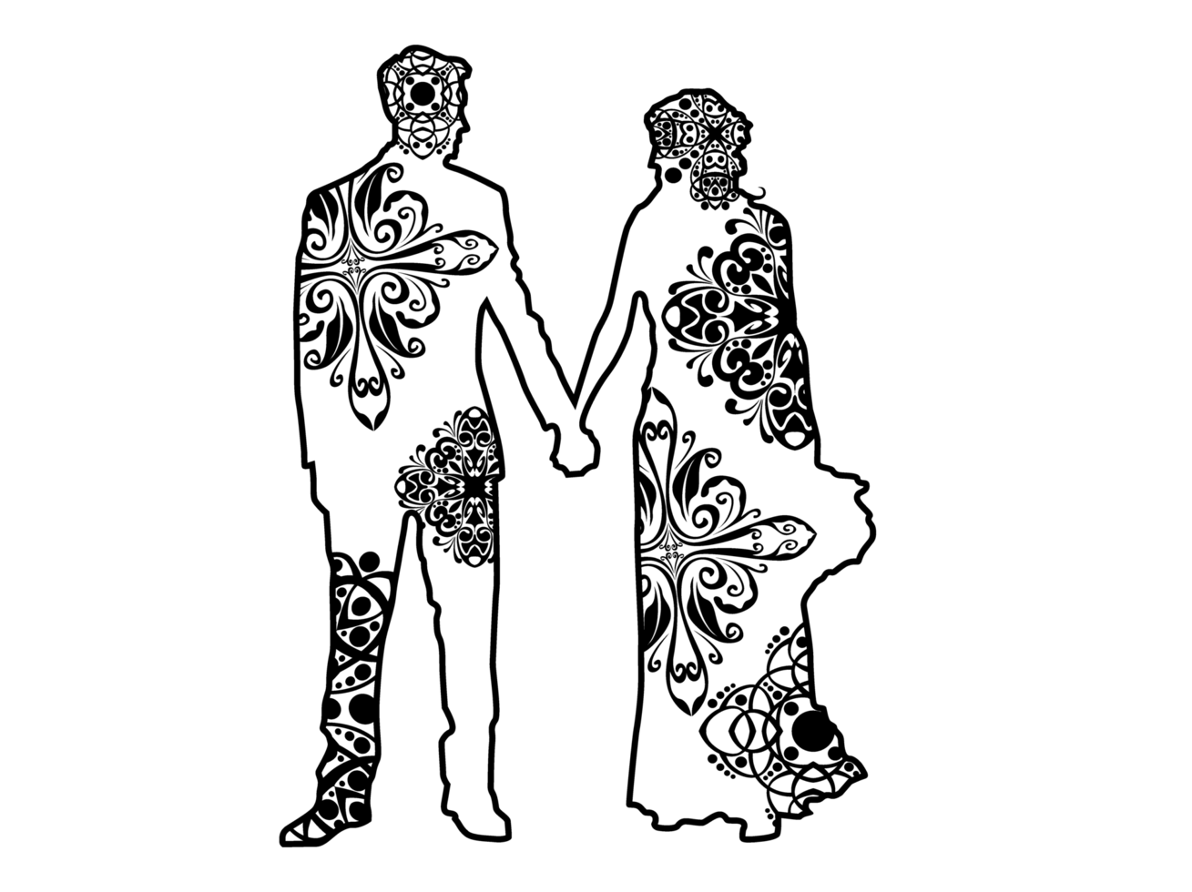 Wedding Couple Mandala Ornament png