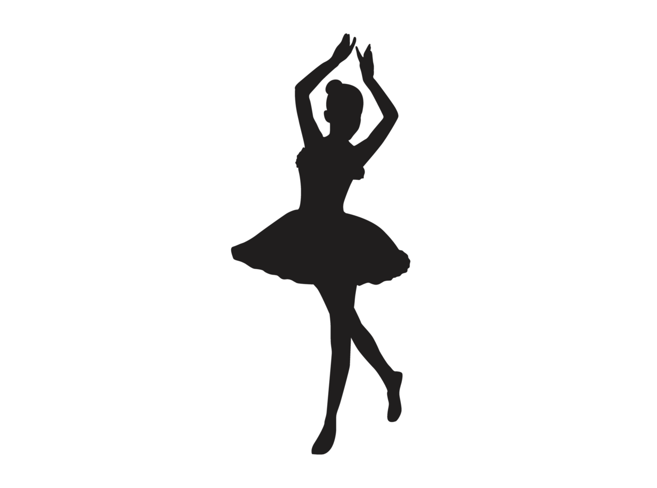 Silhouette of a Ballet Dancing Woman png