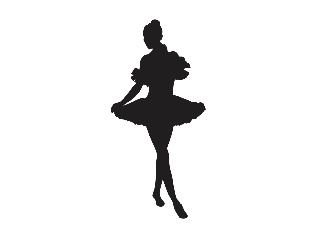 Silhouette of a Ballet Dancing Woman png