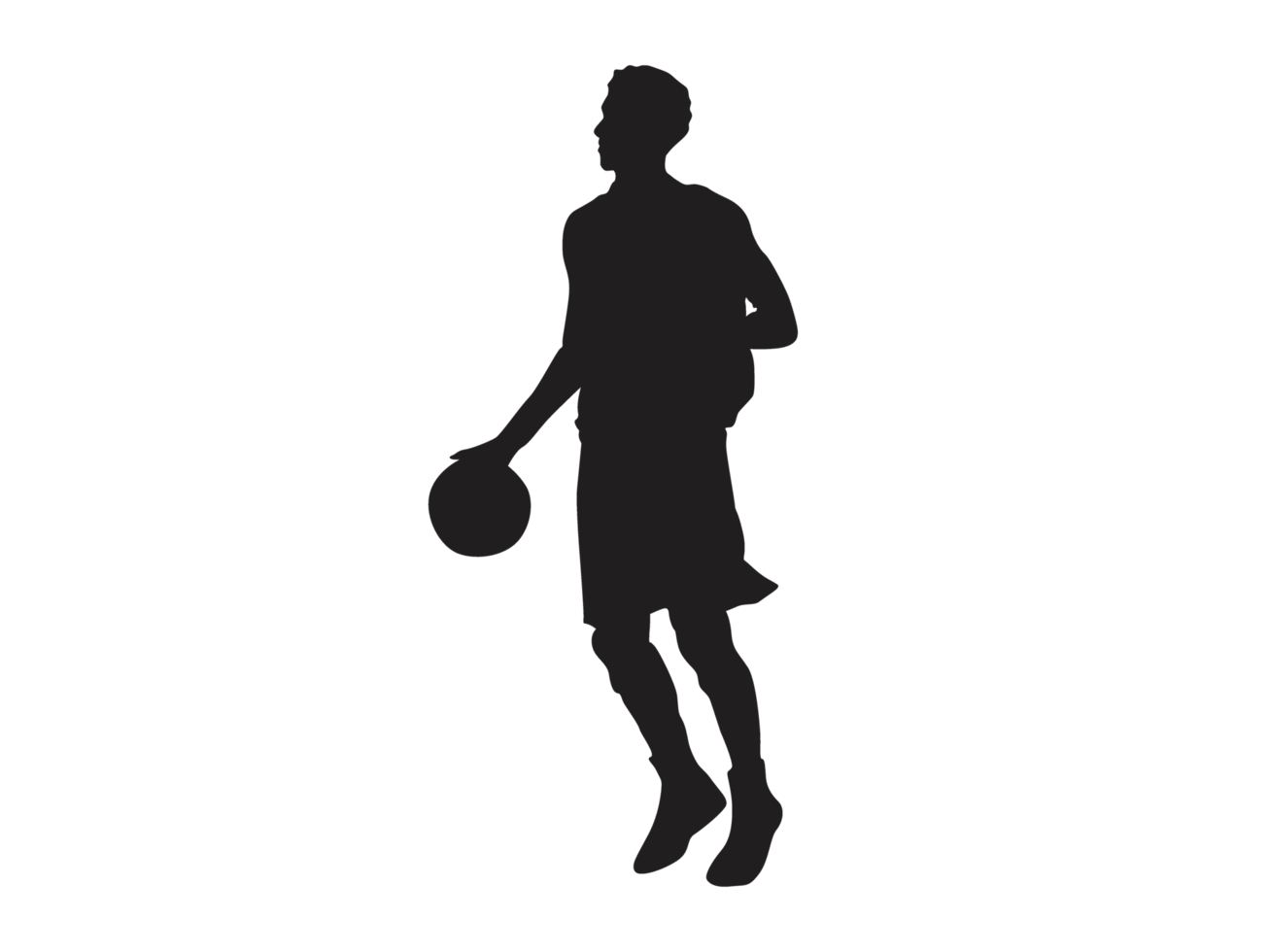 silhouet van een basketbal speler draag- een basketbal png