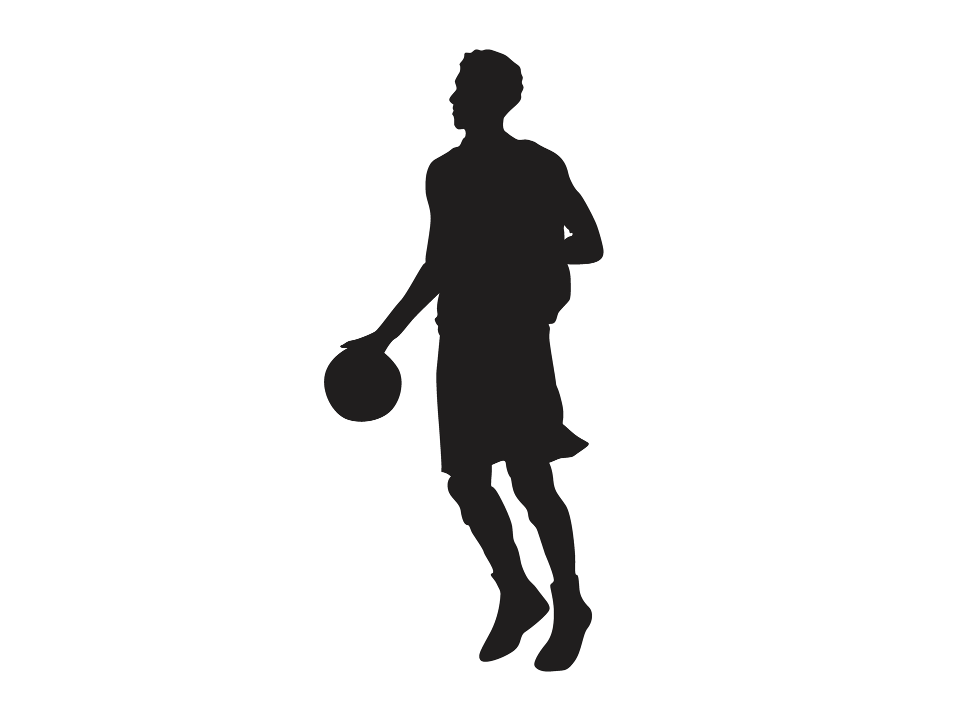 Silhouette Of A Basketball Player Carrying A Basketball 22599212 PNG