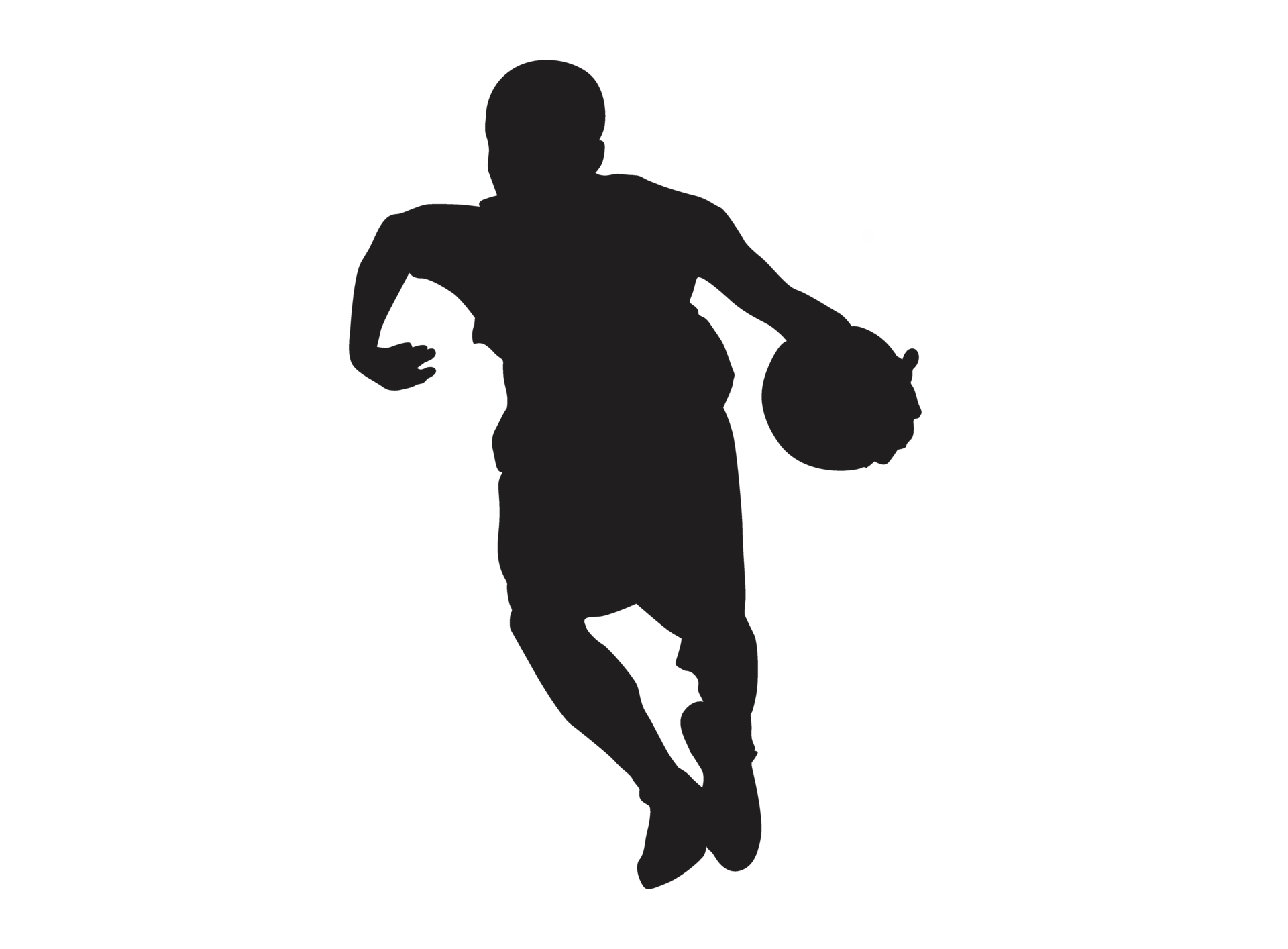 Silhouette Of A Basketball Player Carrying A Basketball 22599214 PNG